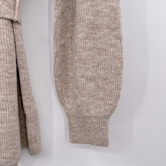 🆕Hem & Thread Cardigan Knit Beige Cream Belted Waist Ballon Sleeve Restocked - Picture 6 of 12